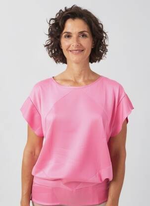 Tricou guler rotund mâneci scurte roz OLSEN femeie