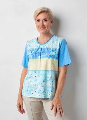Tricou elasticitate mâneci scurte albastru RABE femeie