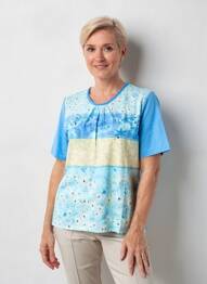 Tricou elasticitate mâneci scurte albastru RABE femeie