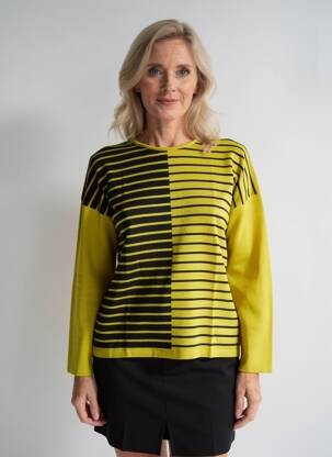 Pulover croială dreaptă mâneci lungi verde I.ODENA femeie