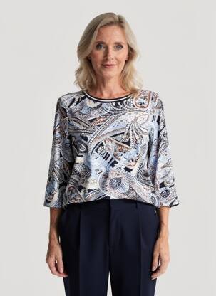 Tricou mâneci 3/4 mâneci 3/4 albastru OLSEN femeie