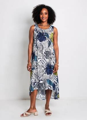 Rochie scurtă fără mâneci fără mâneci albastru DESIGUAL femeie