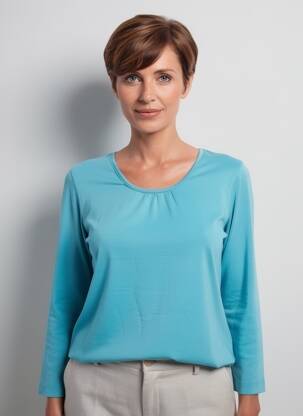 Tricou mâneci lungi mâneci lungi albastru RABE femeie