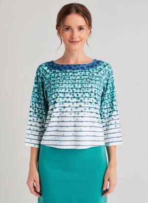 Tricou mâneci 3/4 mâneci 3/4 albastru ESCORPION femeie