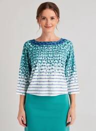 Tricou elasticitate mâneci 3/4 albastru ESCORPION femeie