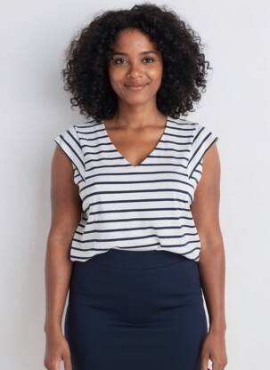 Tricou croială dreaptă mâneci scurte alb ARMOR LUX femeie
