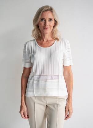 Tricou croială cambrată mâneci scurte gri RODAM femeie