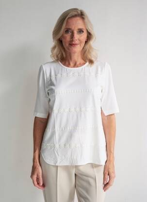 Tricou croială dreaptă mâneci scurte alb RABE femeie