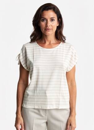 Tricou croială dreaptă mâneci scurte bej ESCORPION femeie