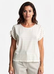 Tricou croială dreaptă mâneci scurte bej ESCORPION femeie