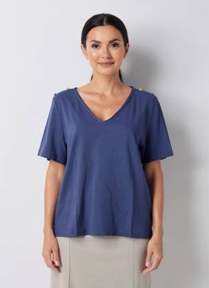 Tricou croială dreaptă mâneci scurte albastru ARMOR LUX femeie