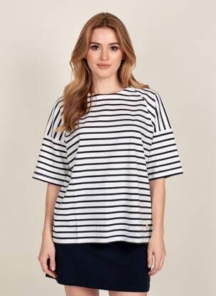 Tricou croială dreaptă mâneci scurte alb ARMOR LUX femeie