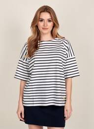 Tricou croială dreaptă mâneci scurte alb ARMOR LUX femeie