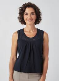 Maiou croială cambrată fără mâneci negru OLSEN femeie