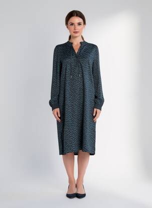 Rochie midi croială fluidă mâneci lungi albastru STREET ONE femeie