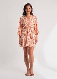 Rochie scurtă mâneci lungi mâneci lungi portocaliu SARAH JOHN femeie