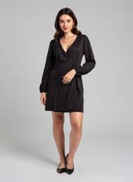 Rochie scurtă mâneci lungi mâneci lungi negru ONLY femeie