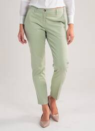 Pantalon slim țesătură poplin mărime normală verde COUTURIST femeie
