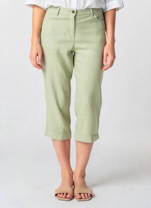 Pantalon trei sferturi talie înaltă talie înaltă verde COUTURIST femeie
