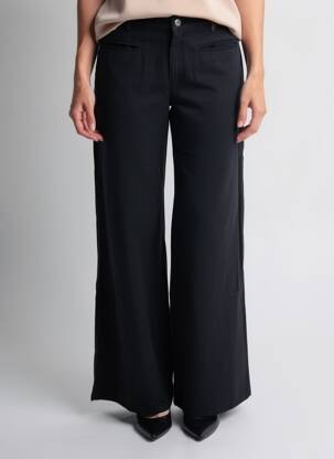 Pantalon larg țesătură poplin mărime normală negru COUTURIST femeie