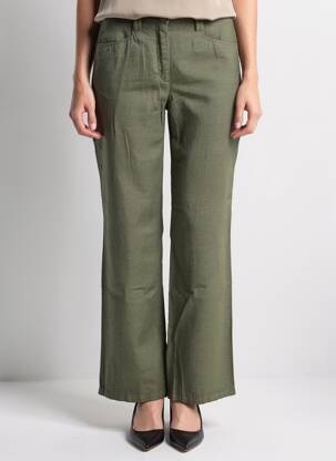 Pantalon drept țesătură crep mărime normală verde COUTURIST femeie