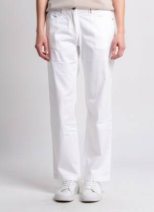 Pantalon chino țesătură poplin mărime normală alb COUTURIST femeie