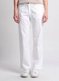 Pantalon chino țesătură poplin mărime normală alb COUTURIST femeie
