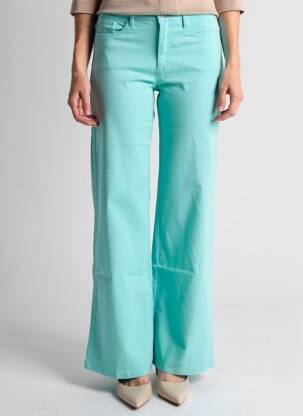 Pantalon evazat închidere cu fermoar sub clapetă cu nasturi albastru COUTURIST femeie