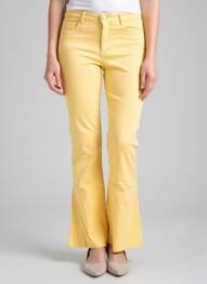 Pantalon evazat croială evazată galben COUTURIST femeie