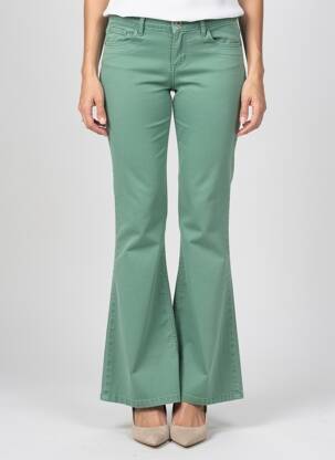 Pantalon evazat închidere cu fermoar sub clapetă cu nasturi verde COUTURIST femeie