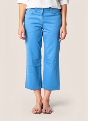 Pantalon 7/8 închidere cu fermoar sub clapetă cu nasturi albastru COUTURIST femeie
