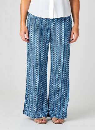 Pantalon larg țesătură crep mărime normală albastru OLSEN femeie