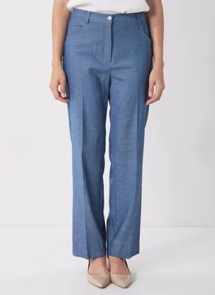 Pantalon drept elasticitate mărime normală albastru FINNKARELIA femeie