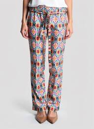 Pantalon drept țesătură poplin mărime normală albastru FA CONCEPT femeie