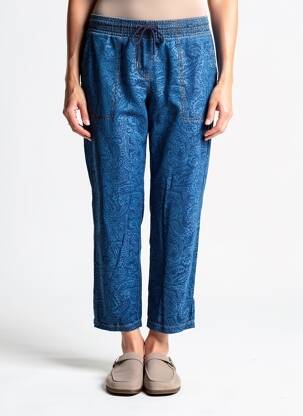 Pantalon 7/8 talie elastică mărime normală albastru OLSEN femeie