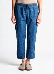 Pantalon 7/8 talie elastică mărime normală albastru OLSEN femeie
