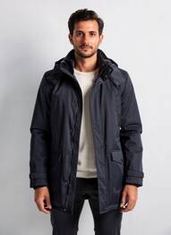 Parka mâneci lungi cu glugă albastru HAFNIUM bărbat