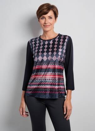 Tricou mâneci lungi mâneci lungi albastru CHRISTINE LAURE femeie