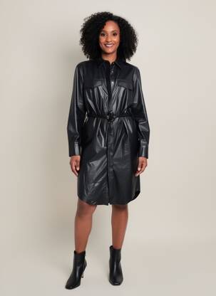 Rochie midi mâneci lungi mâneci lungi negru TONI femeie