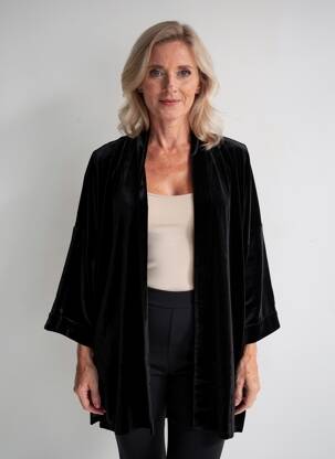 Jachete kimono guler în v negru OLSEN femeie