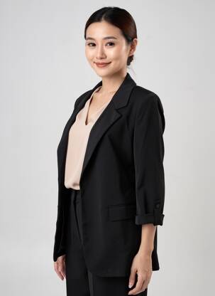 Sacou croială cambrată negru GEISHA femeie