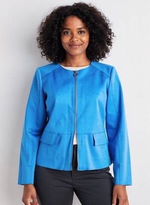 Jachete casual guler rotund albastru STREET ONE femeie