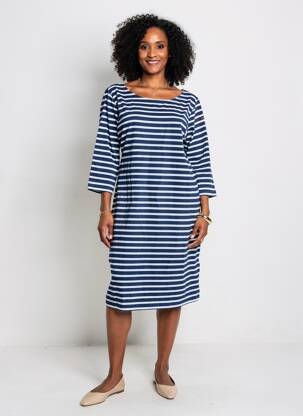 Rochie midi mâneci 3/4 mâneci 3/4 albastru ARMOR LUX femeie