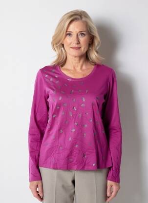 Tricou mâneci lungi mâneci lungi violet PAUPORTÉ femeie