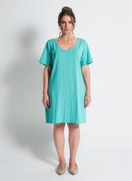 Rochie scurtă mâneci scurte mâneci scurte verde M.X.O femeie