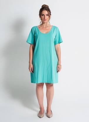 Rochie scurtă mâneci scurte mâneci scurte verde M.X.O femeie