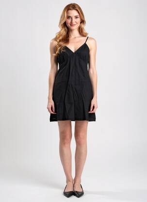 Rochie scurtă croială cambrată bretele subțiri negru CHICOSOLEIL femeie