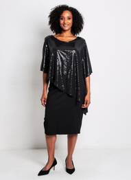 Rochie midi mâneci scurte mâneci scurte negru ONE O ONE femeie