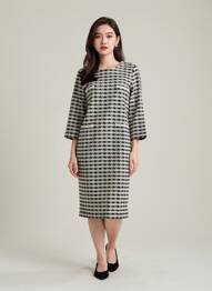 Rochie midi mâneci 3/4 mâneci 3/4 negru ALEXANDER & JACOB femeie