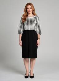 Rochie midi mâneci 3/4 mâneci 3/4 negru ALEXANDER & JACOB femeie
